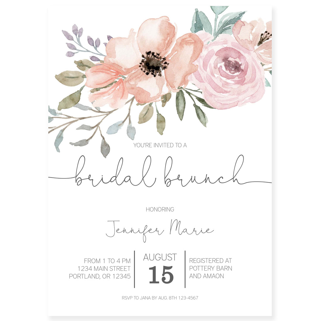 Floral Bridal Brunch Invitation | Forever Your Prints