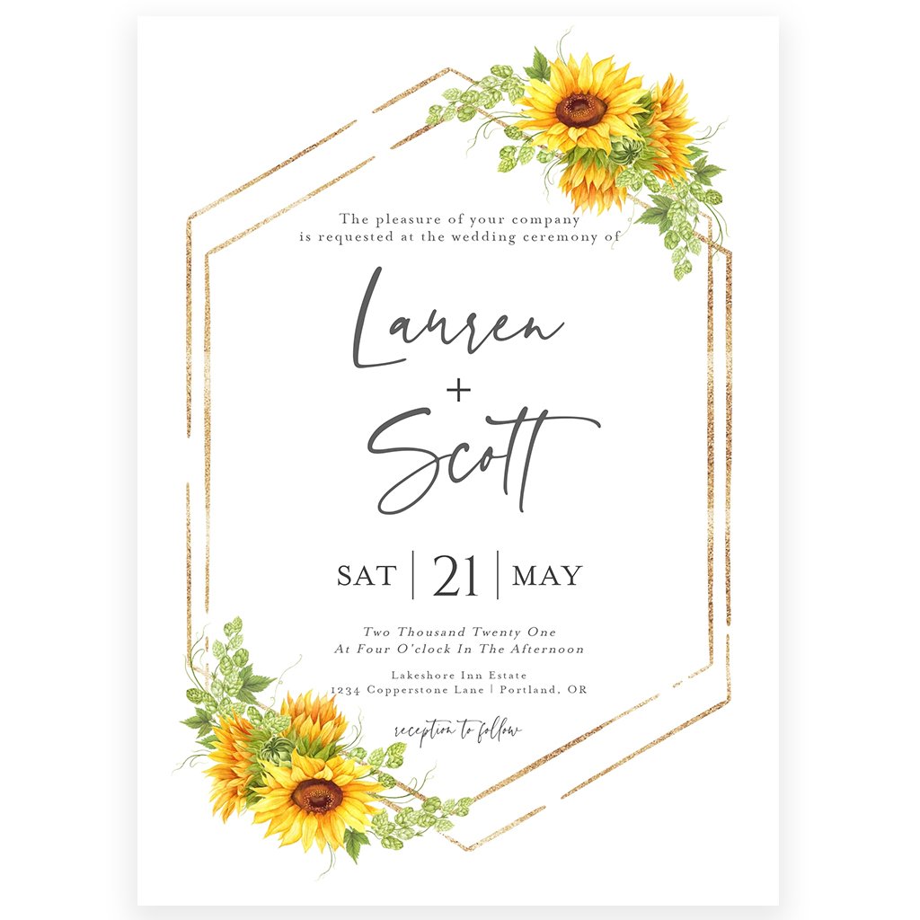 sunflower wedding invitations