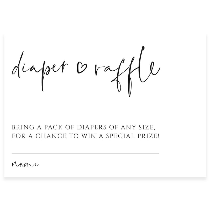 diaper raffle wording