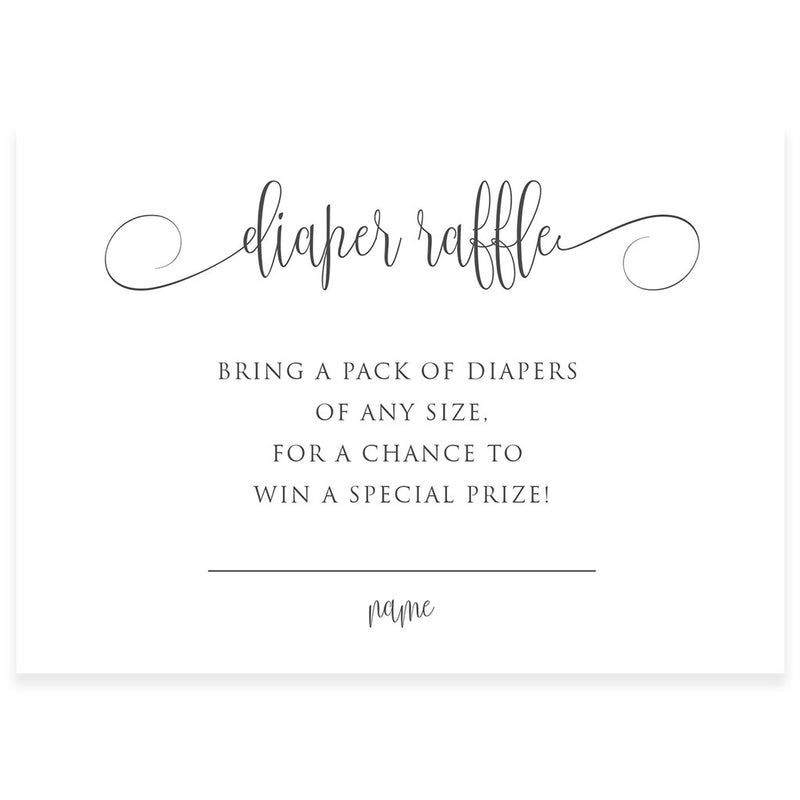 diaper raffle wording