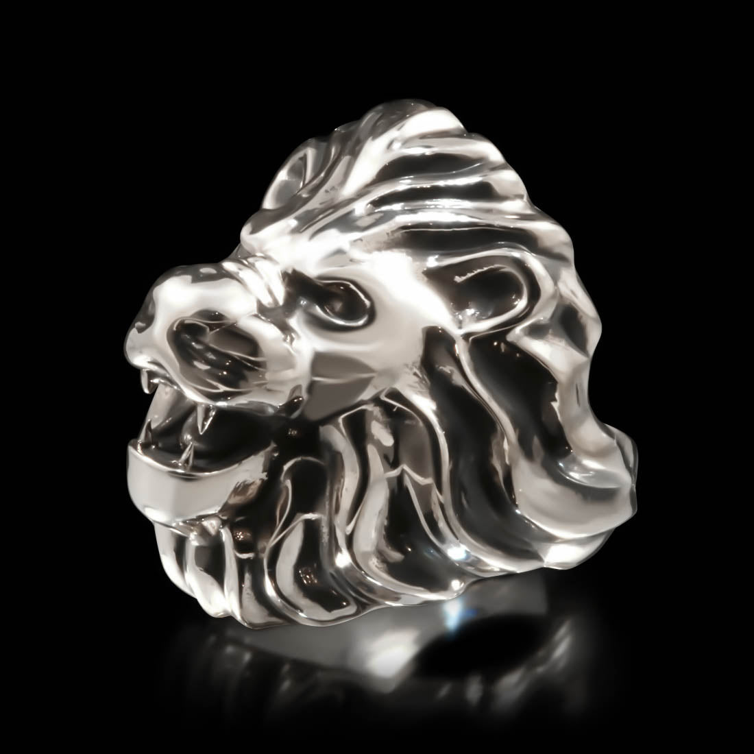 Buy Lion Ring W/ruby Eyes & Diamond in Mouth sterling Silver Hand Cast Size  9 Online in India - Etsy