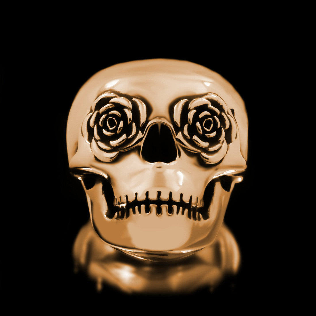 Classic Rose Eye Skull Ring - Sterling Silver – Twisted Love