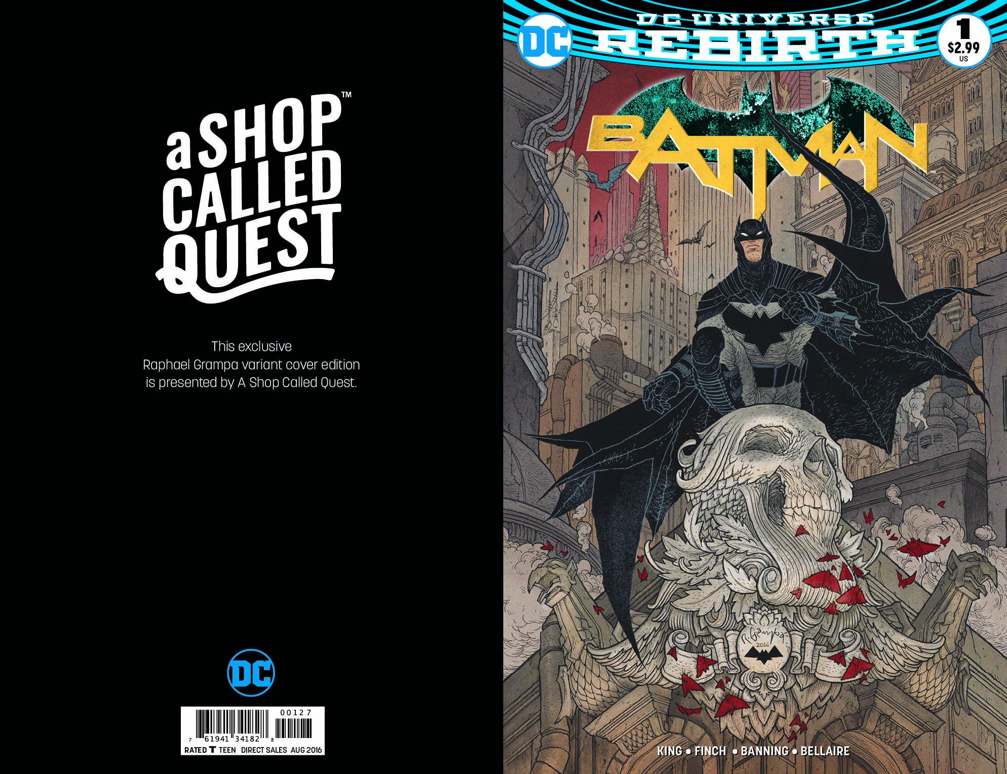 BATMAN #1 A Shop Called Quest Exclusive Rafael Grampá Color Cover