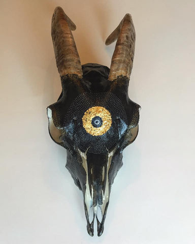 Essence of Ash Painted Goat Skull