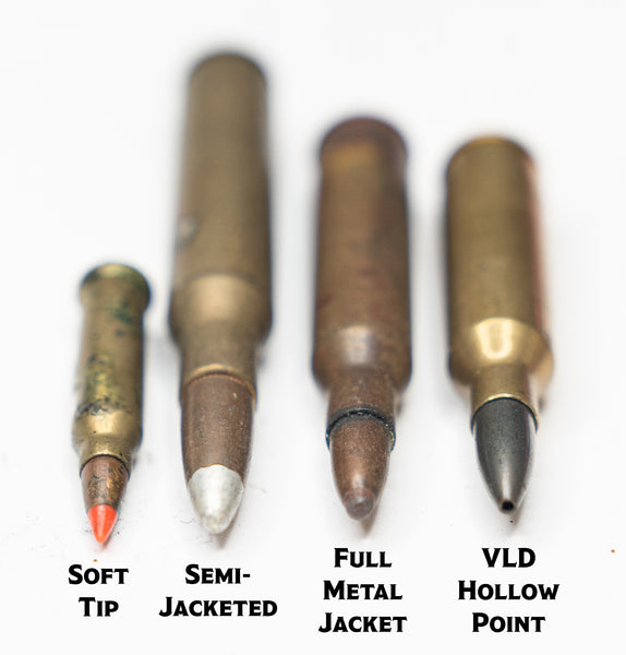 a mix of different bullet tips