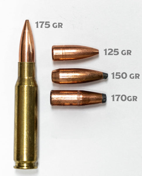 A .308 Win round with many bullet weights
