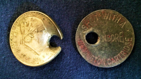 Exhibition coins showing impacts