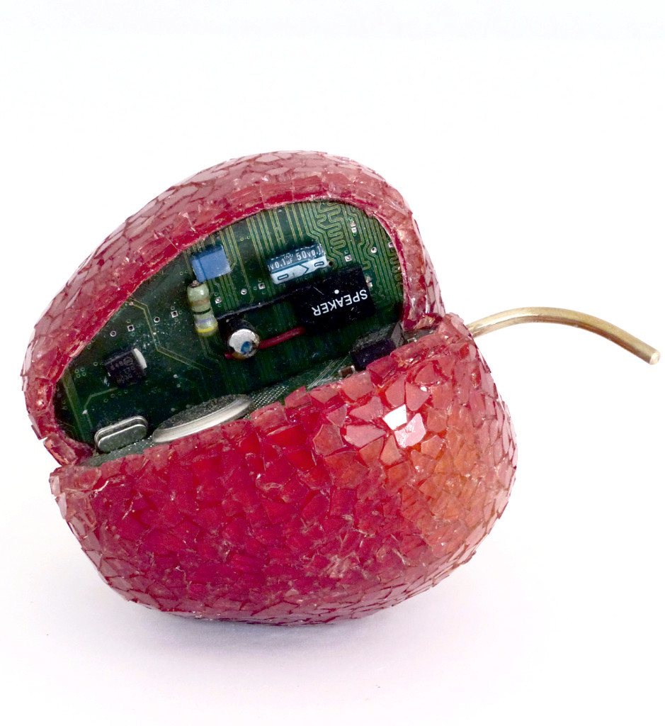 Glass Mosiac Apples Unique Desk Accessory Teacher Gift Smashup Studio