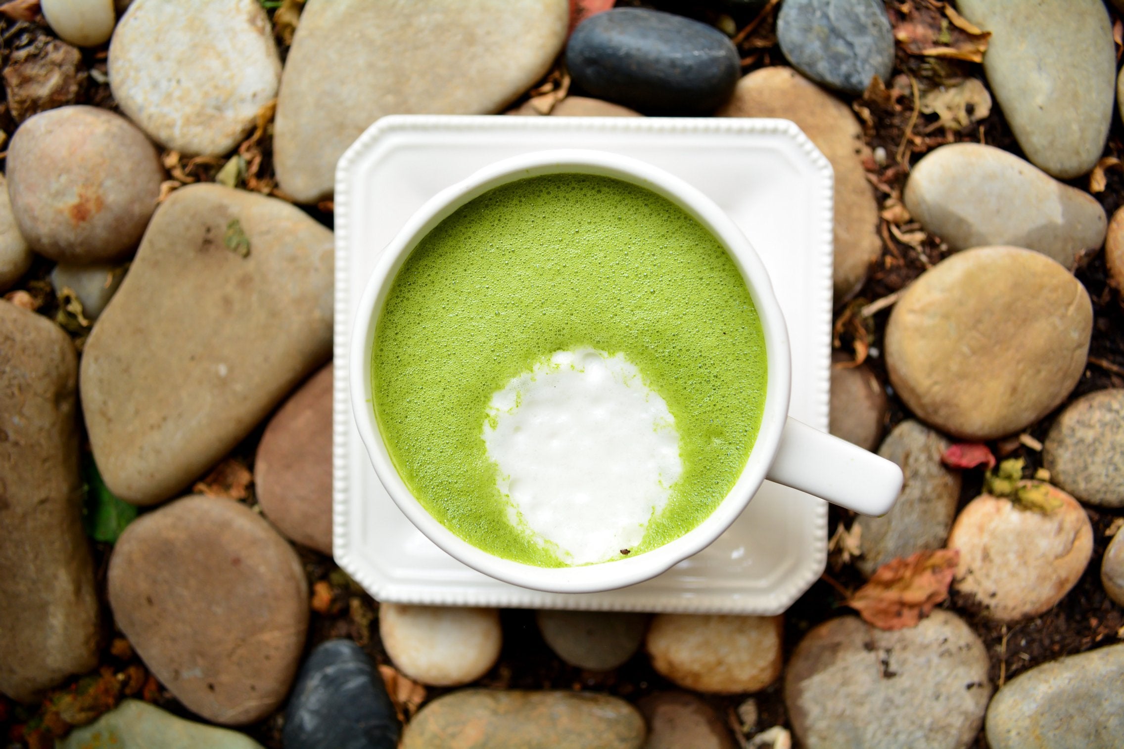 Matcha Latte With Almond Milk And Coconut Nectar