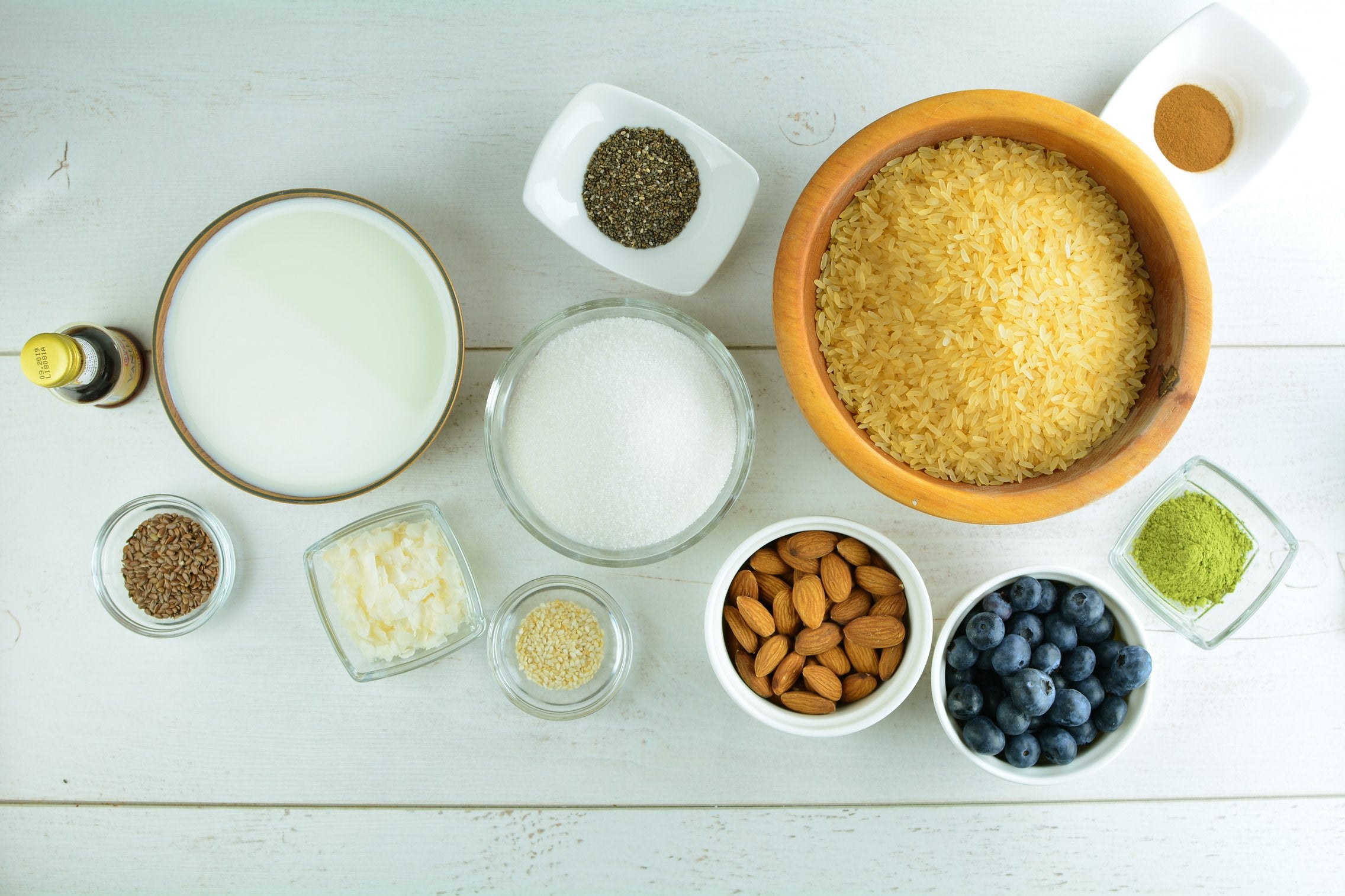 matcha-rice-pudding-ingredients