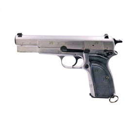 WE HI-POWER BROWNING MK3 GBB PISTOL - SILVER-Pistols-Crown Airsoft