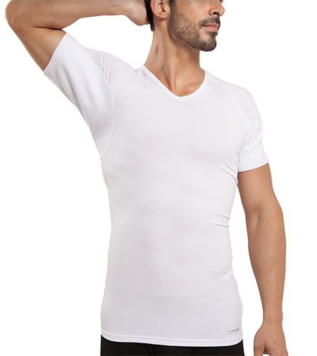 Sweat Defense Undershirt | V Neck | Underarm Sweat Proof Cotton - Ejis, inc.