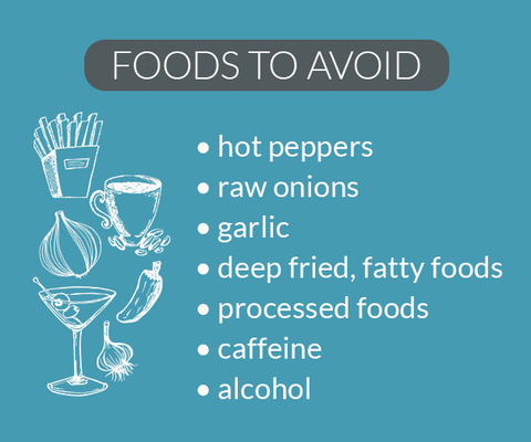 foods to avoid sweating