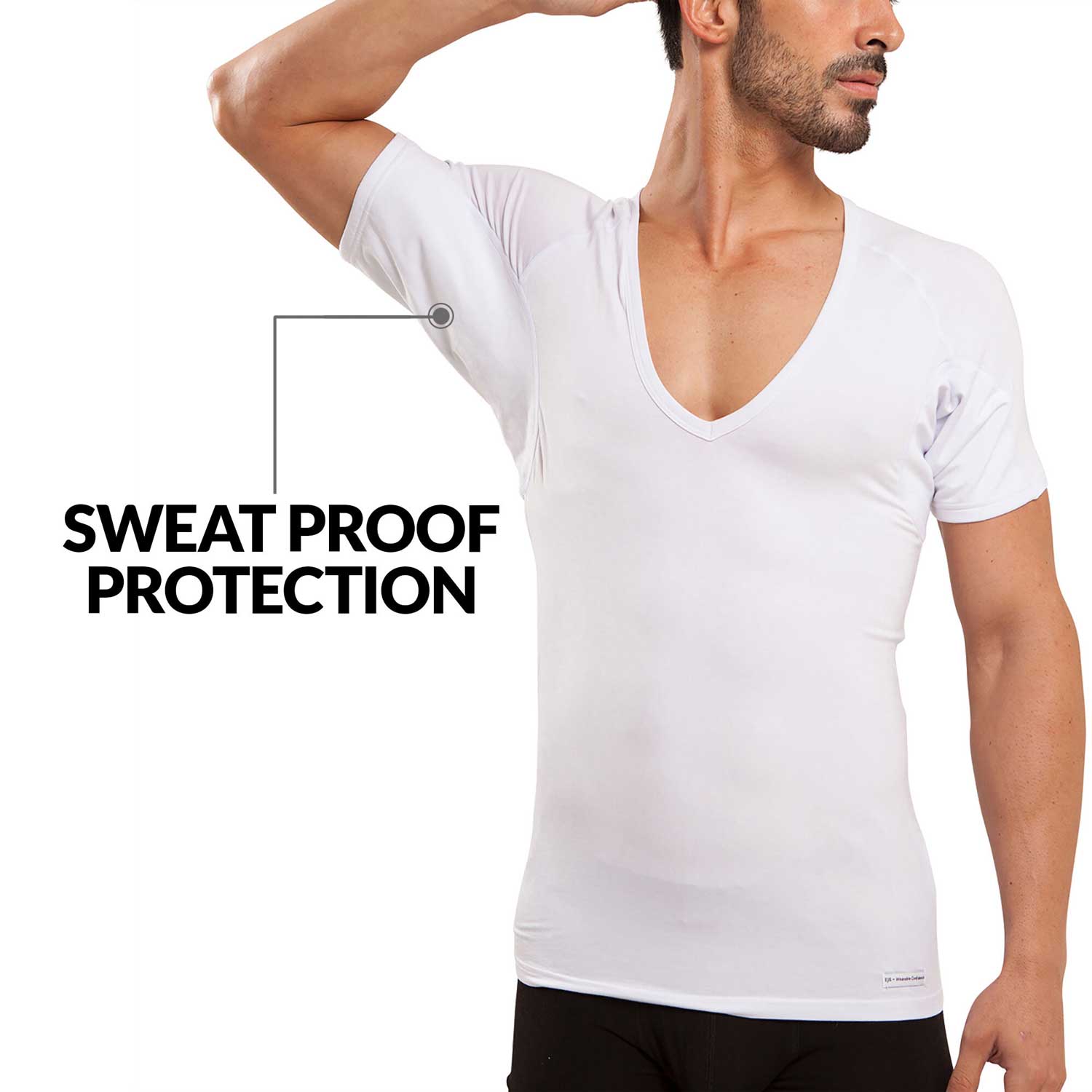 V-Neck Micro Modal Sweat Proof Undershirt For Men with Integrated