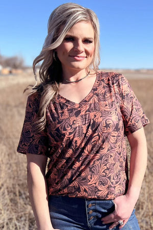 Checked in Tooled Top - Also in Plus Size - Gypsy Ranch Boutique 