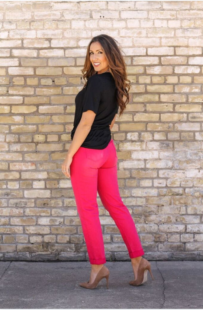 hot pink plus size jeans