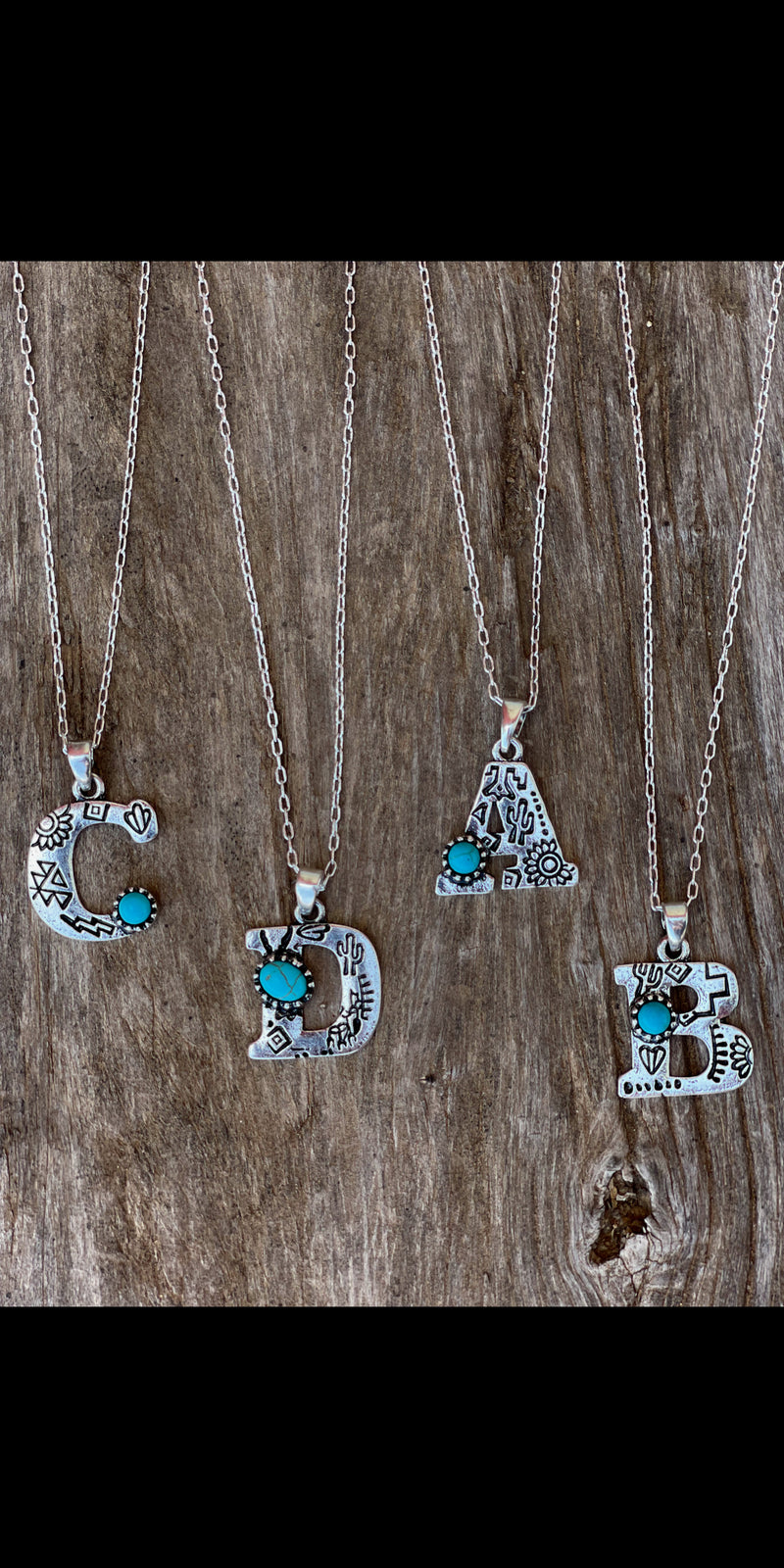 initial turquoise necklace