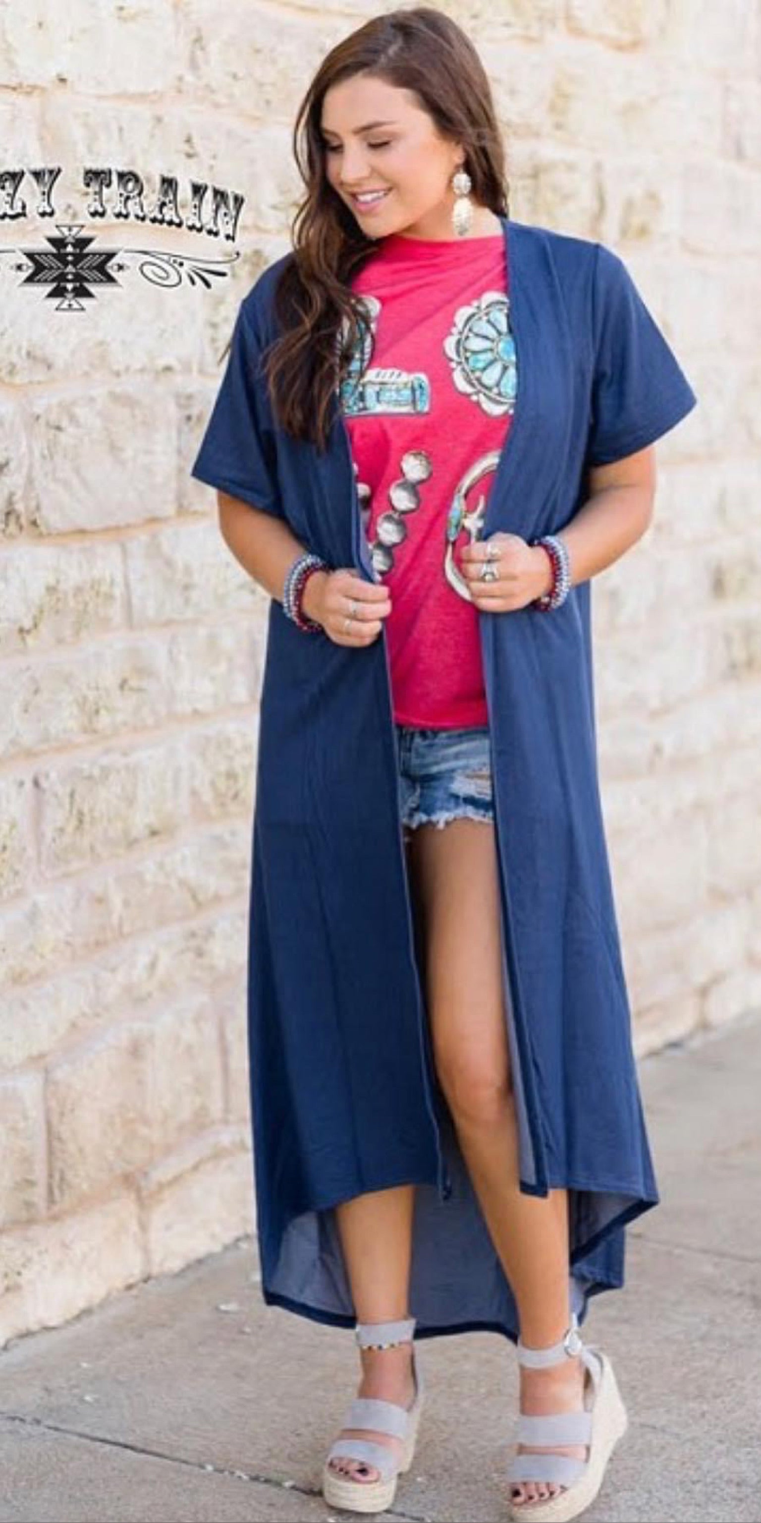 plus size blue jean duster