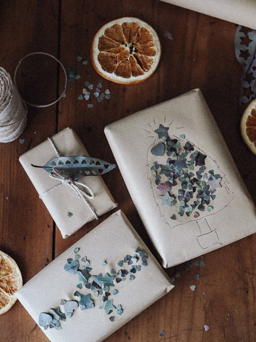 Eco Confetti DIY Christmas Wrapping Paper 