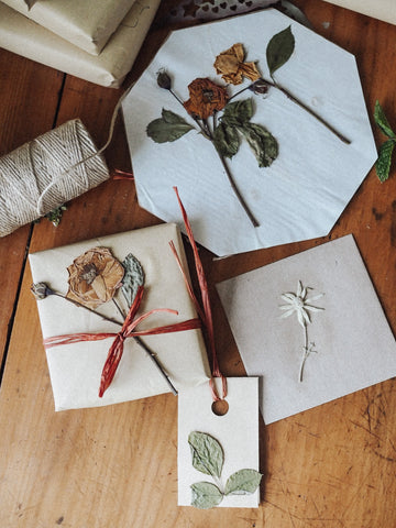 Pressed Flower DIY wrapping paper