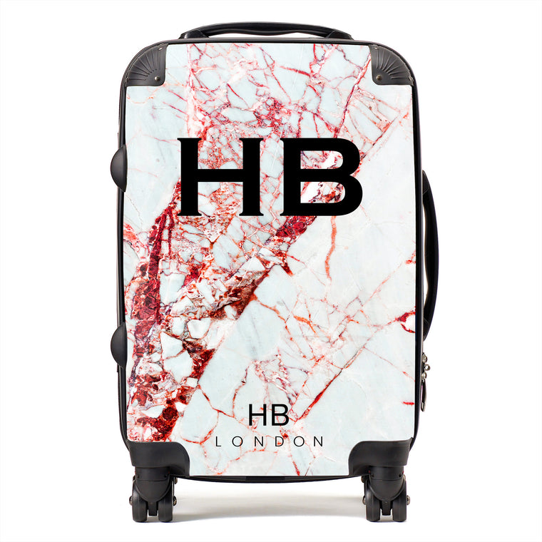 marble effect cabin suitcase