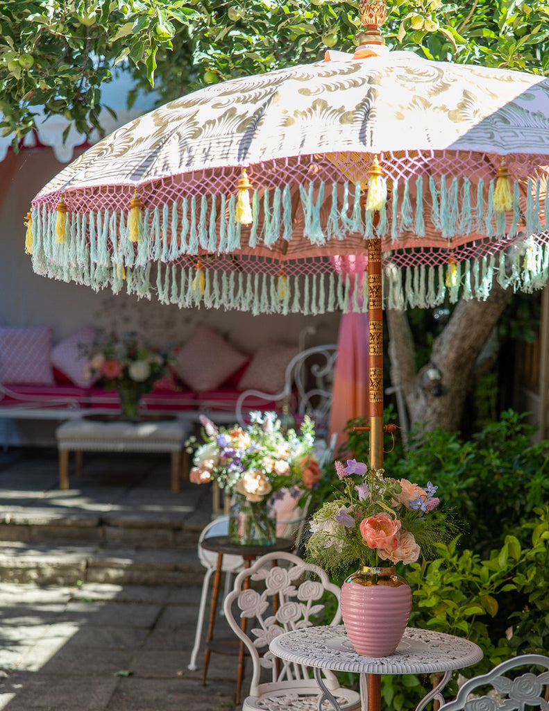 How to decorate your garden table a party Q&A with Rosanna Falconer – East London Parasol Company Ltd