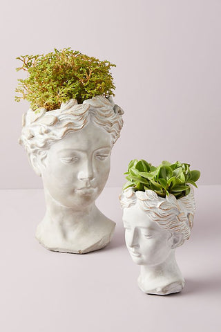 Anthropologie planters in the shape of heads