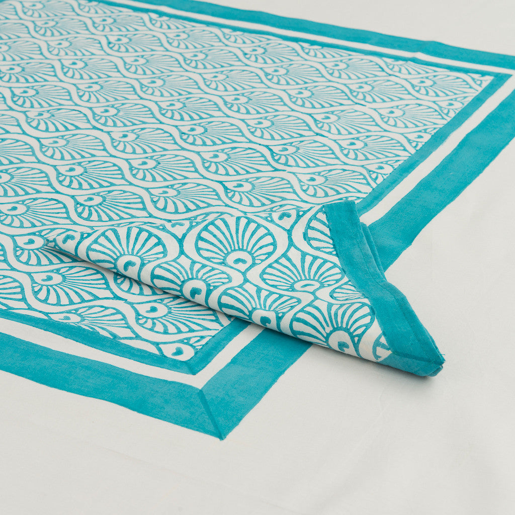 turquoise tablecloth