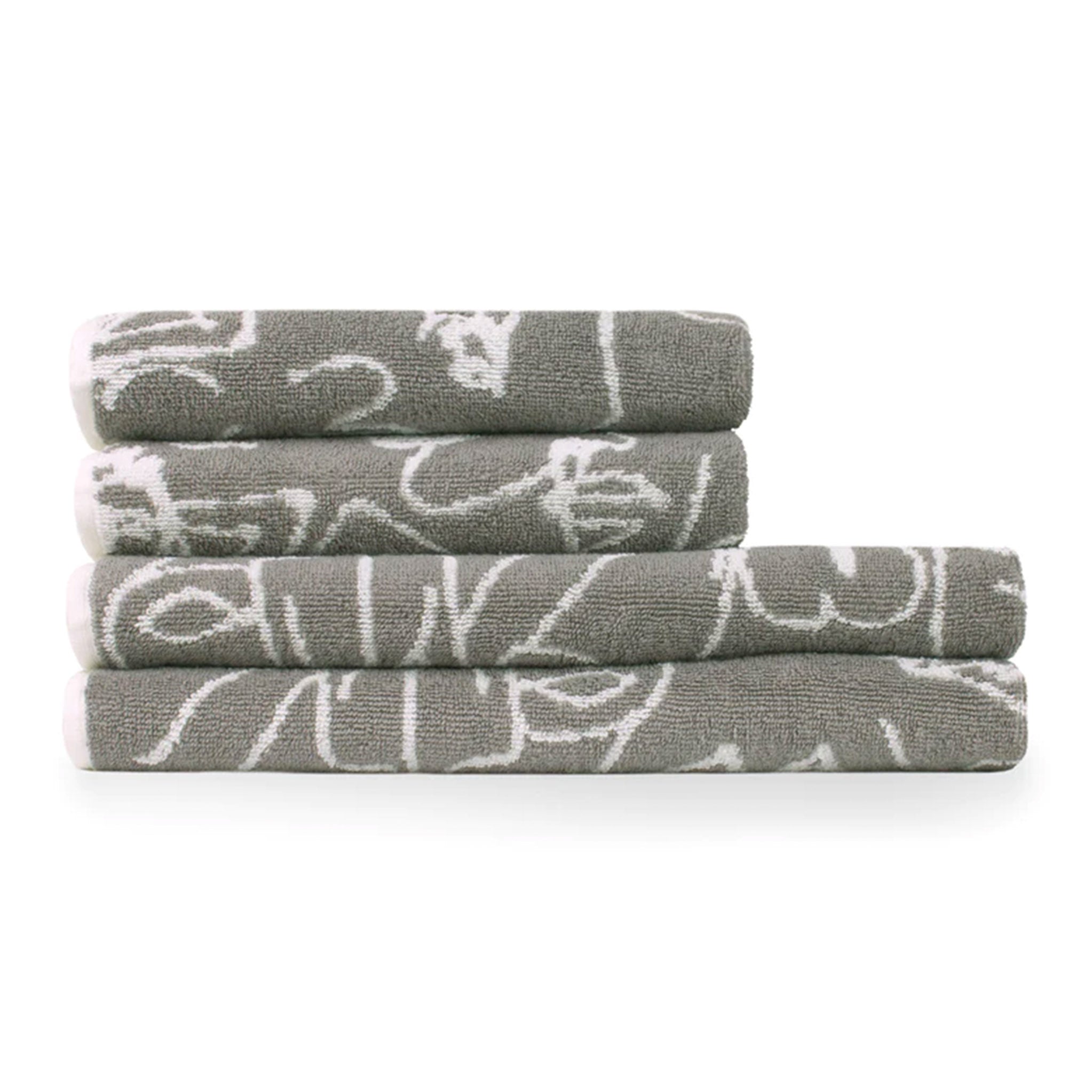 Everybody Abstract 4pc 100 Cotton Hand Bath Towel Set Pink Grey Brown