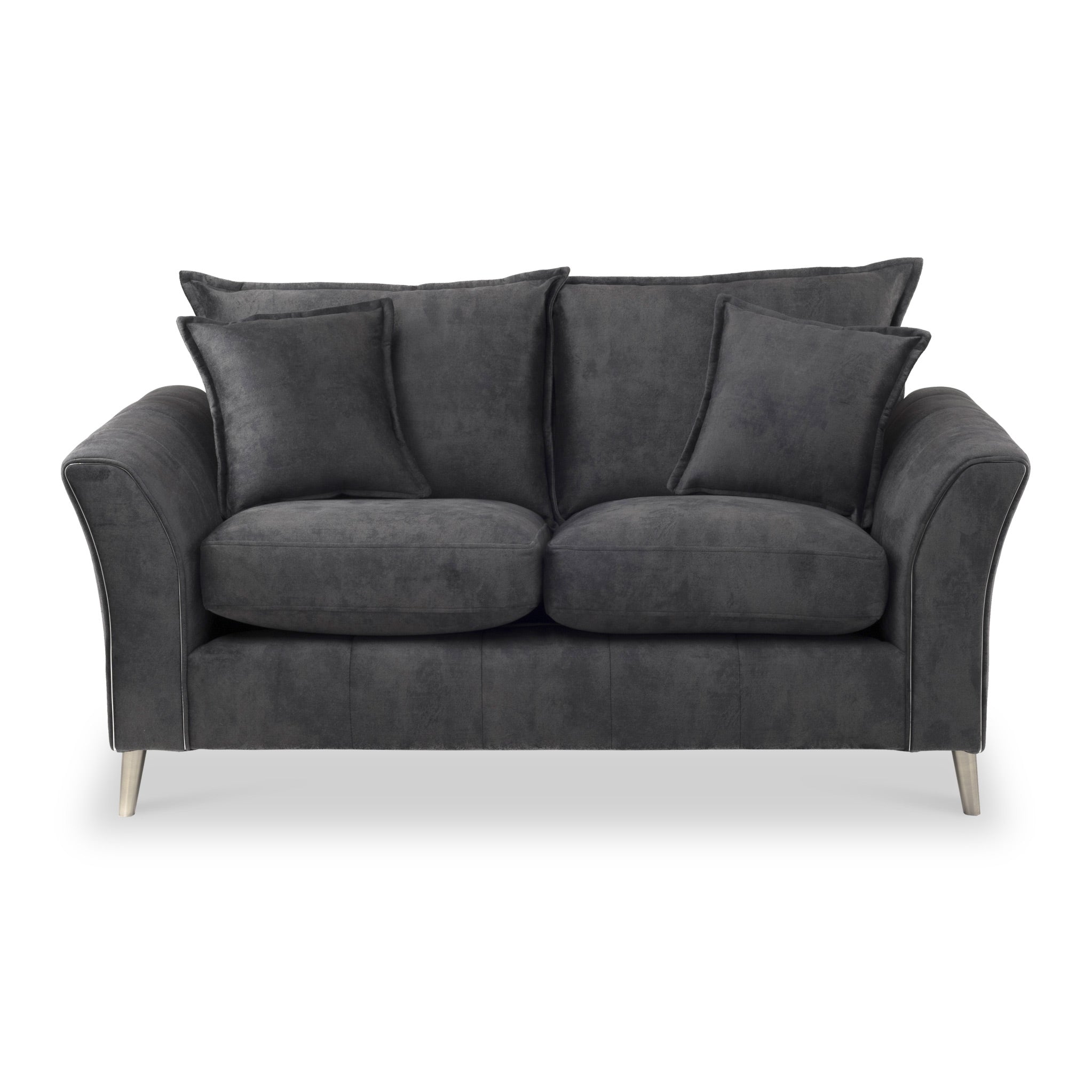 Madrid 2 Seater Sofa Grey Blue Fabric Couch Roseland