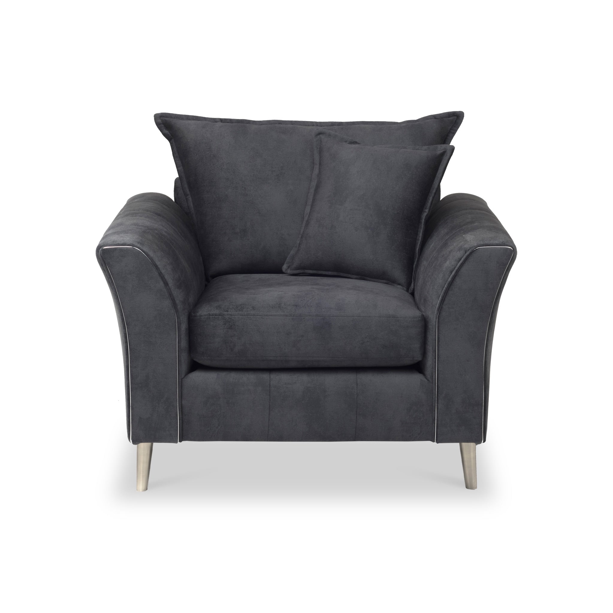 Madrid Armchair Grey Blue Fabric Living Room Chair Roseland