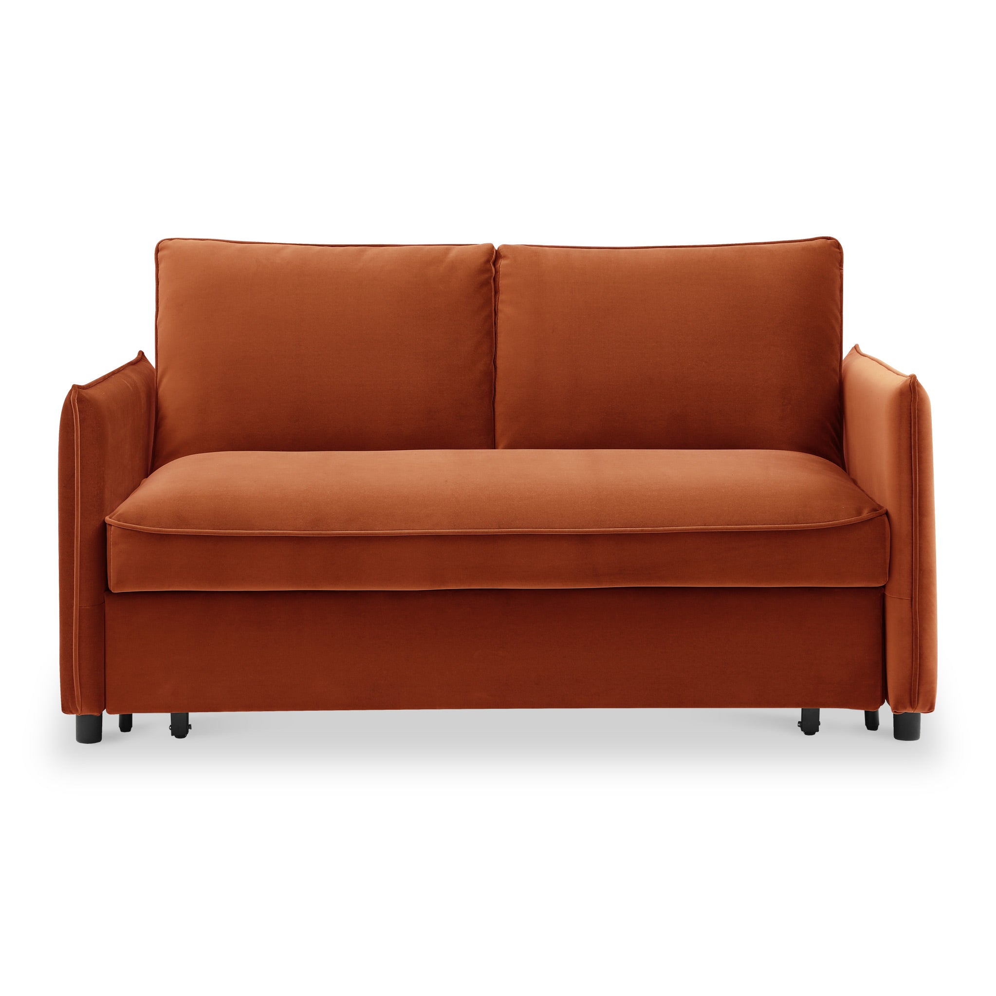 Thalia 2 Seater Velvet Sofa Bed Grey Olive Or Orange Roseland
