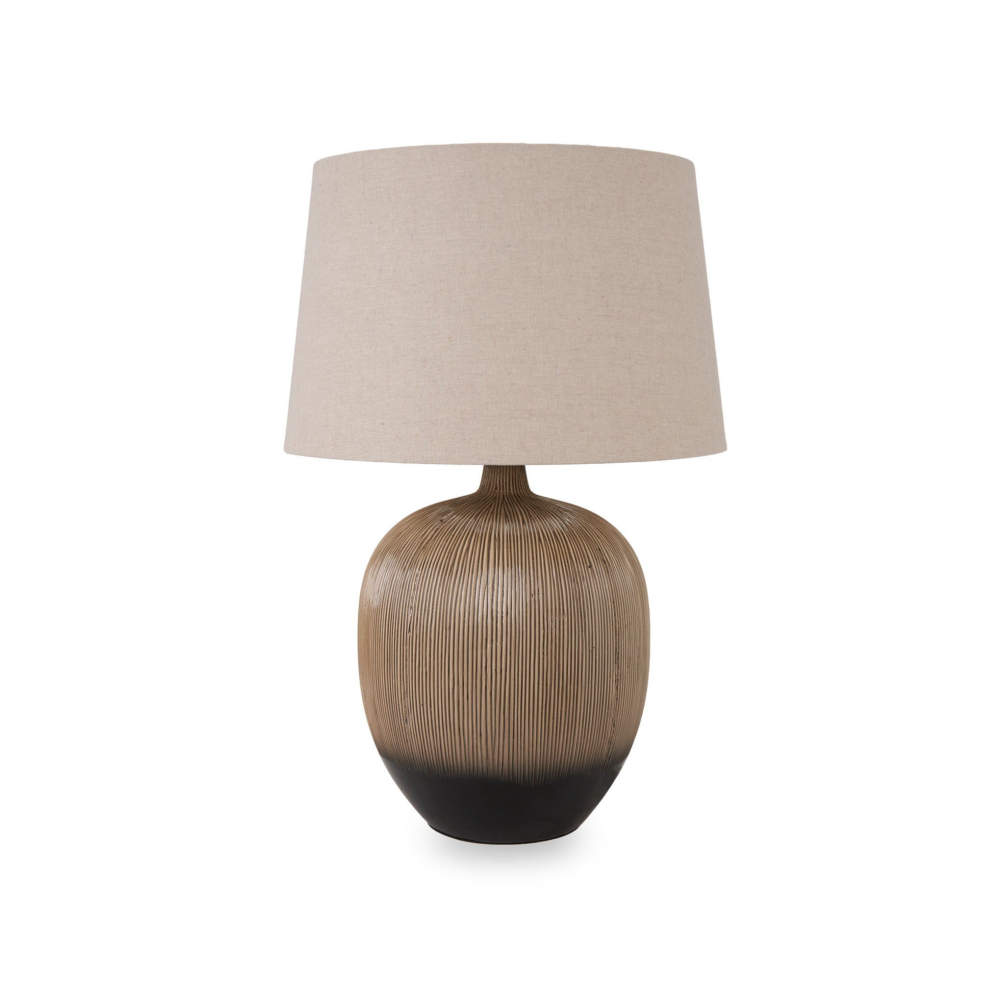 Greta Black Textured Ceramic Table Lamp For Scandi Living Room