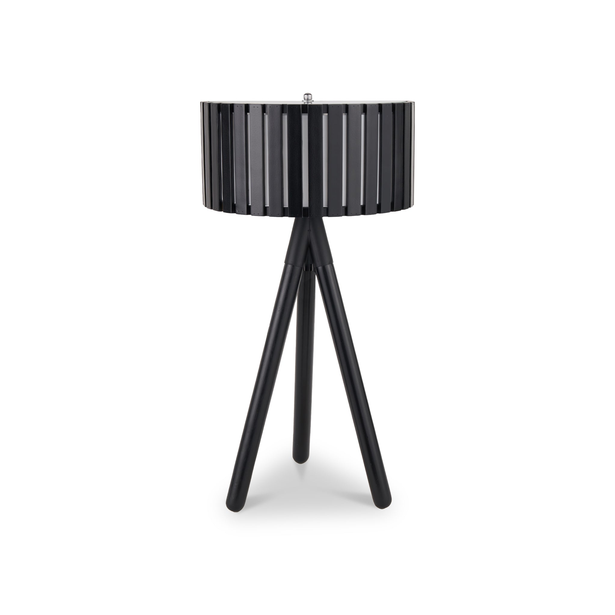 Rabanne Slatted Black Wood Tripod Table Lamp For Living Room Roseland