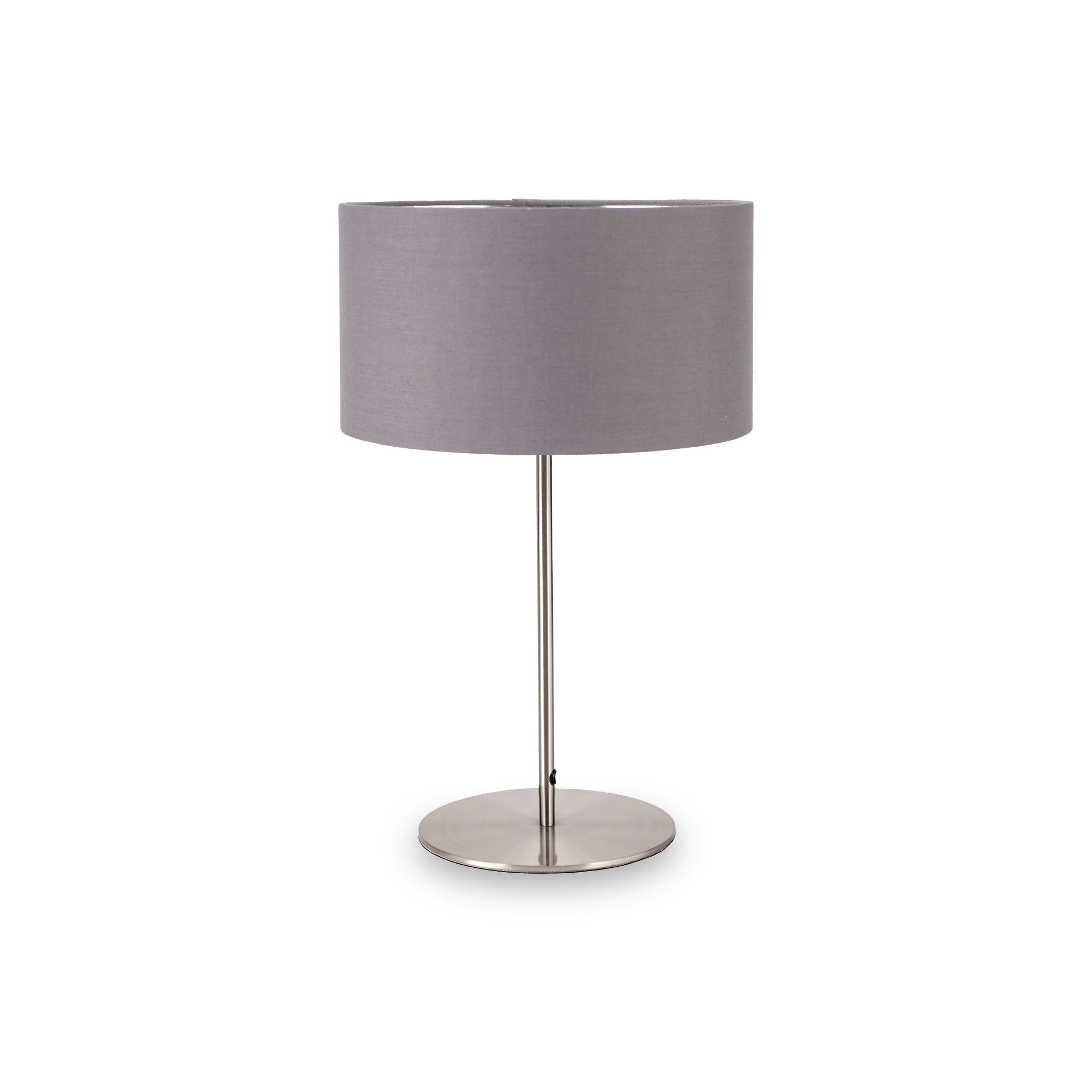 Elin Brushed Silver Steel Grey Table Lamp For Living Room Roseland