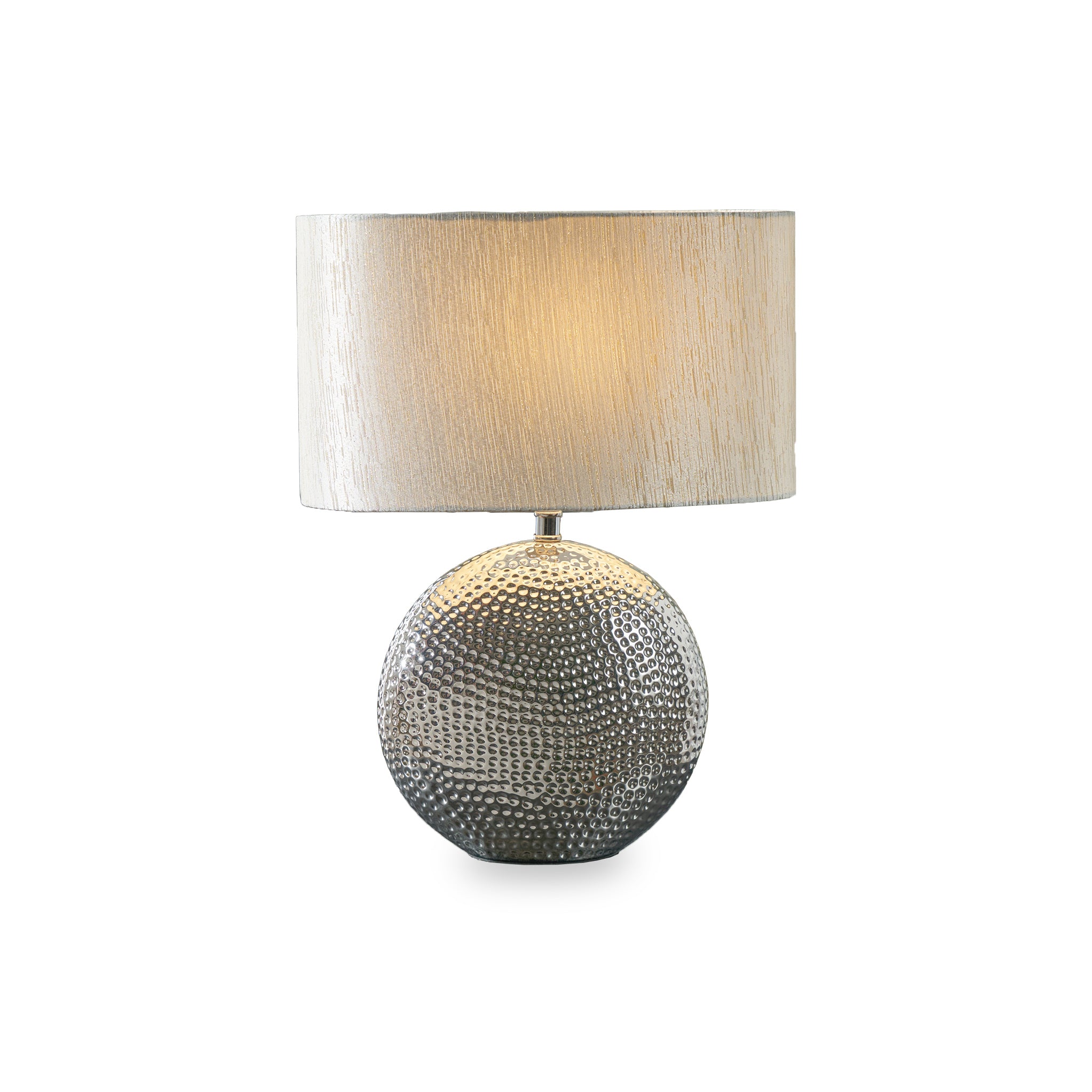 Mabel Silver Dot Textured Ceramic Table Lamp Roseland