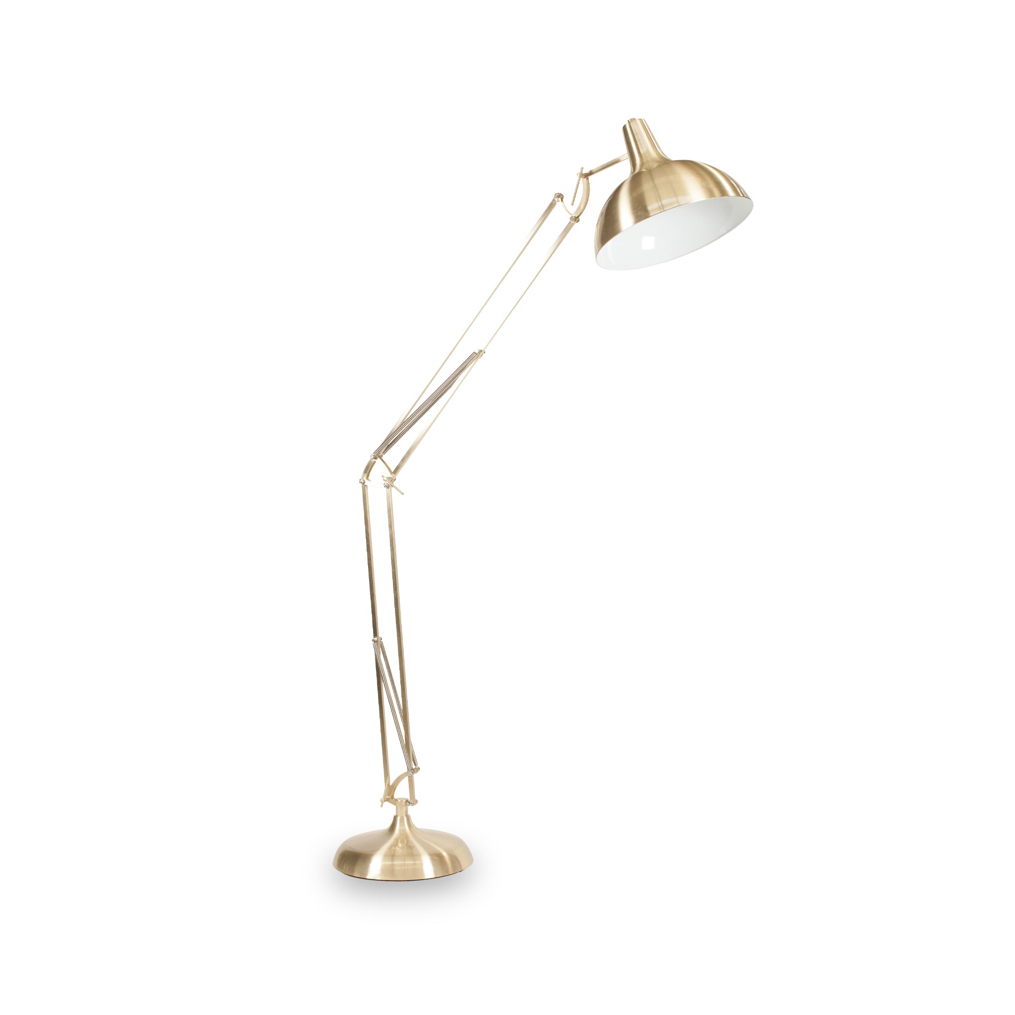 Alonzo Gold Brass Large Task Floor Lamp For Living Room Or Office Roseland