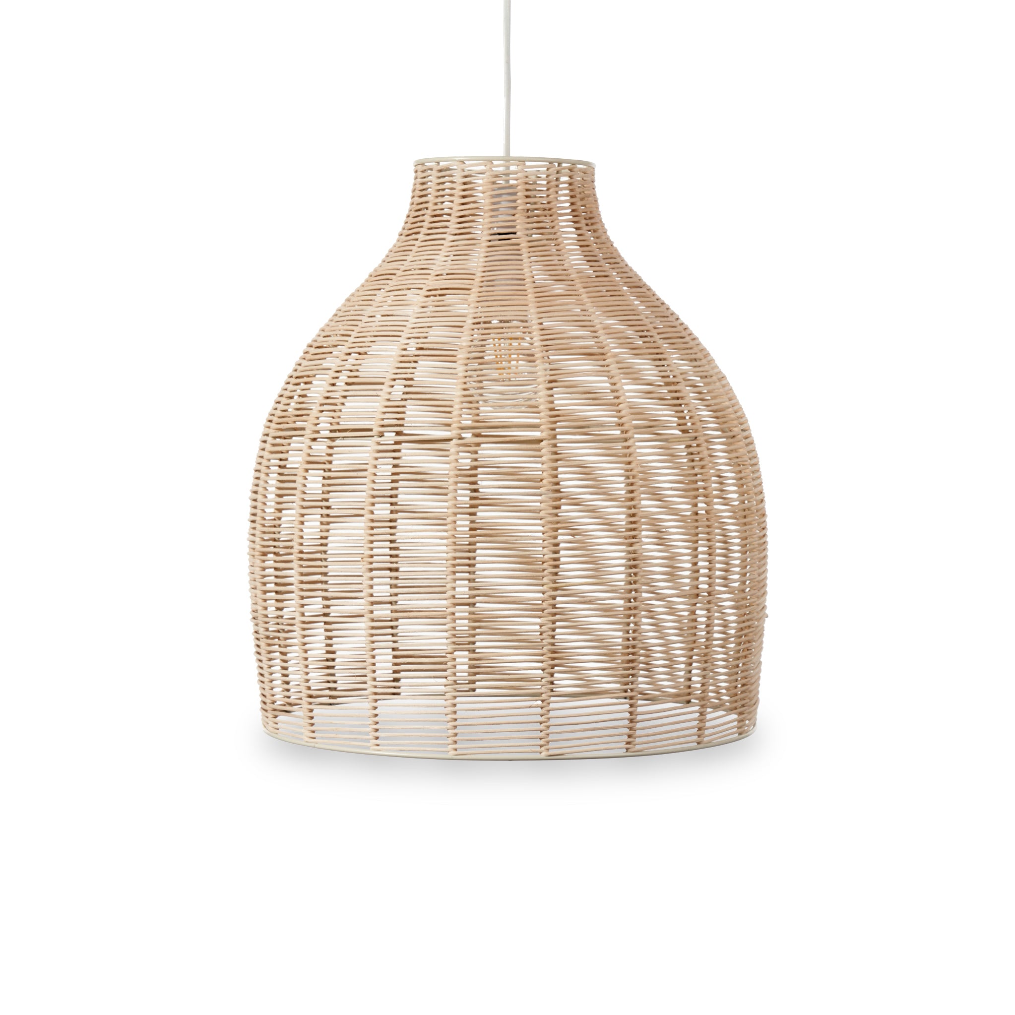 Caswell Natural Rattan Coche Ceiling Light Pendant For Living Room