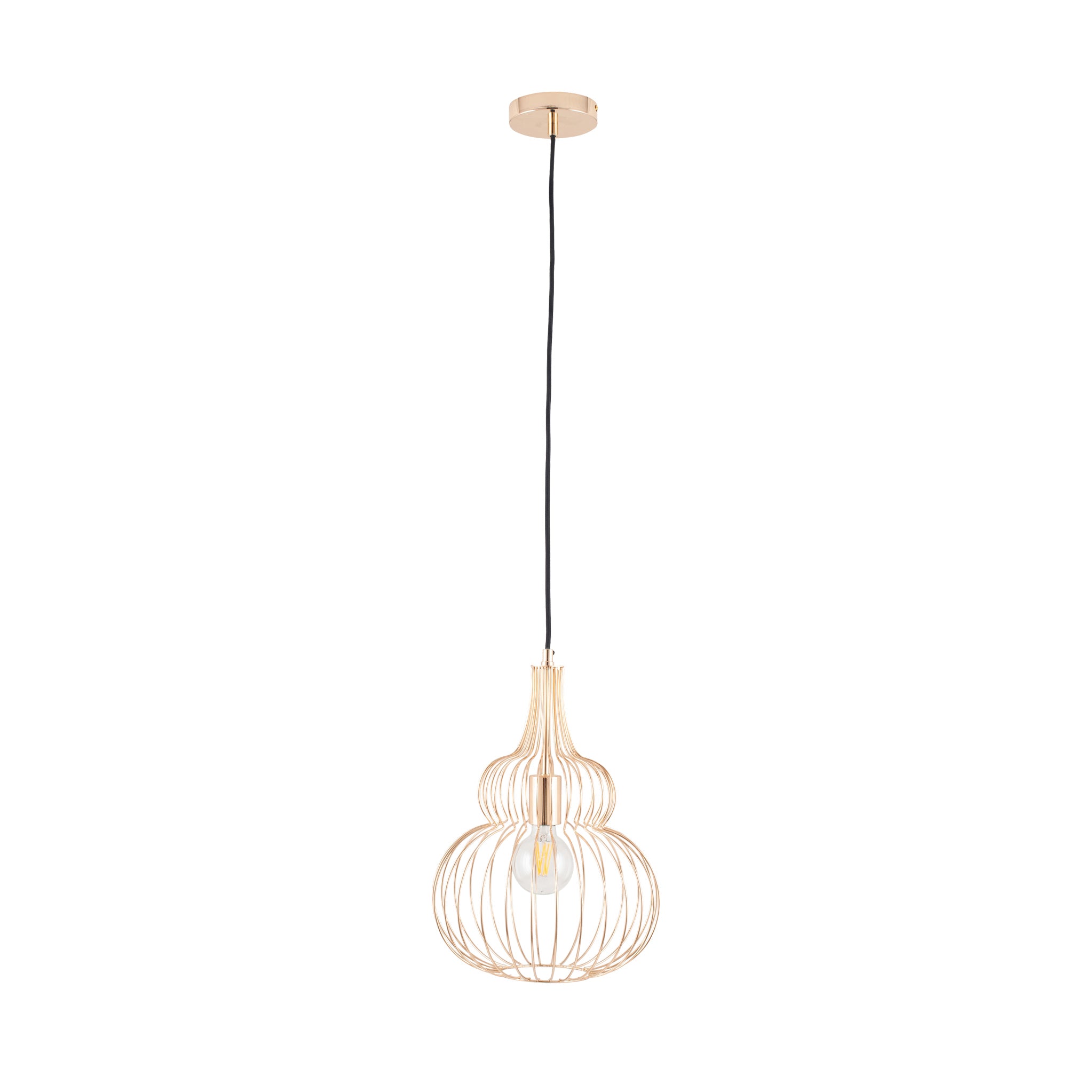 Dania French Gold Metal Wire Shaped Ceiling Light Pendant Roseland