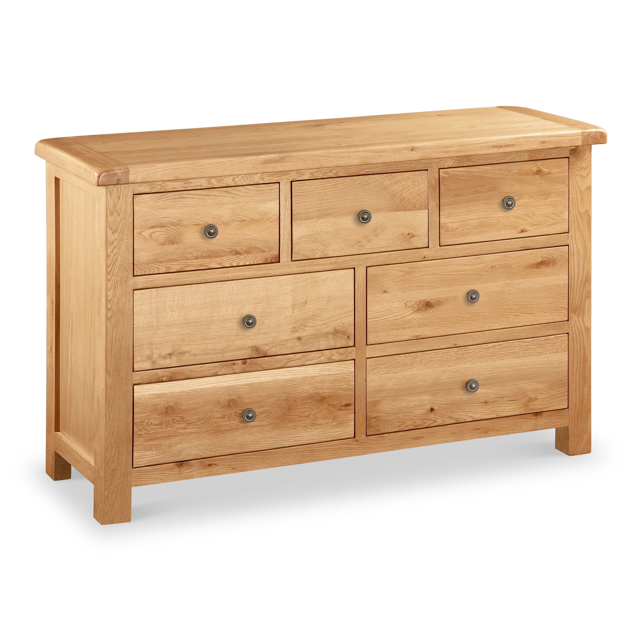 Sidmouth Oak 3 Over 4 Drawer Storage Chest For Bedroom Roseland