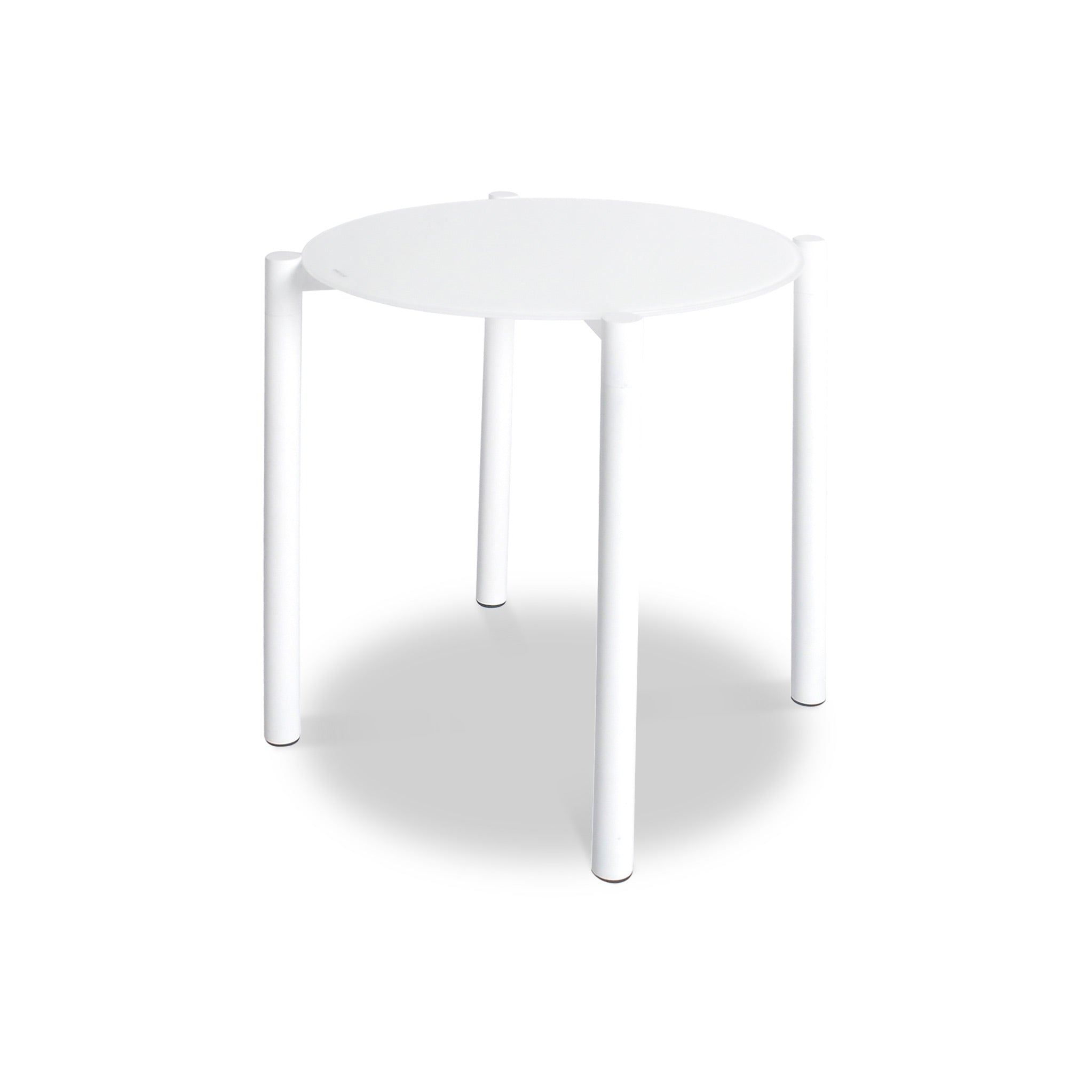 Stanford White Round Glass Side Accent Table For Living Room