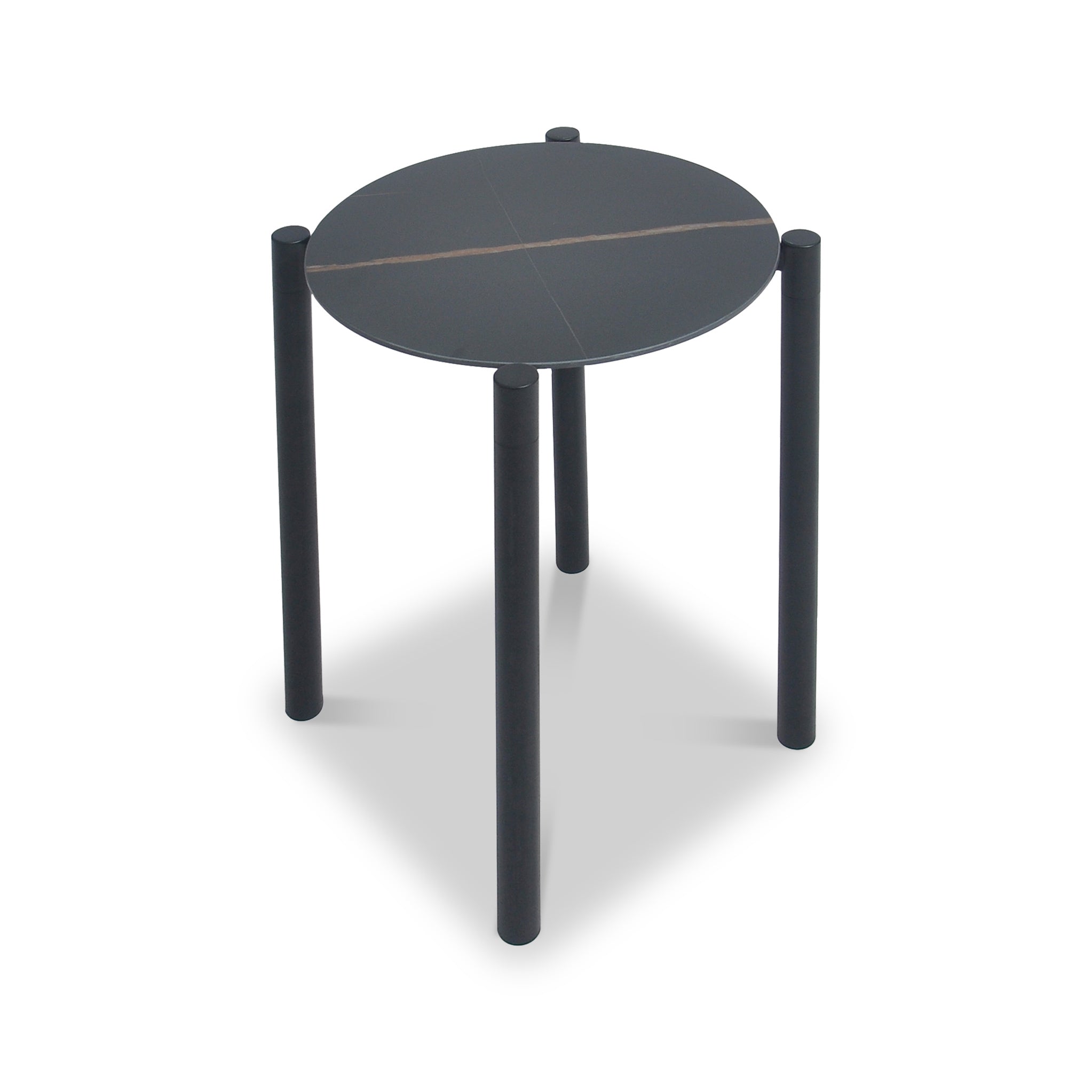 Dalston Ceramic Side Table With Black Marble Finish Roseland