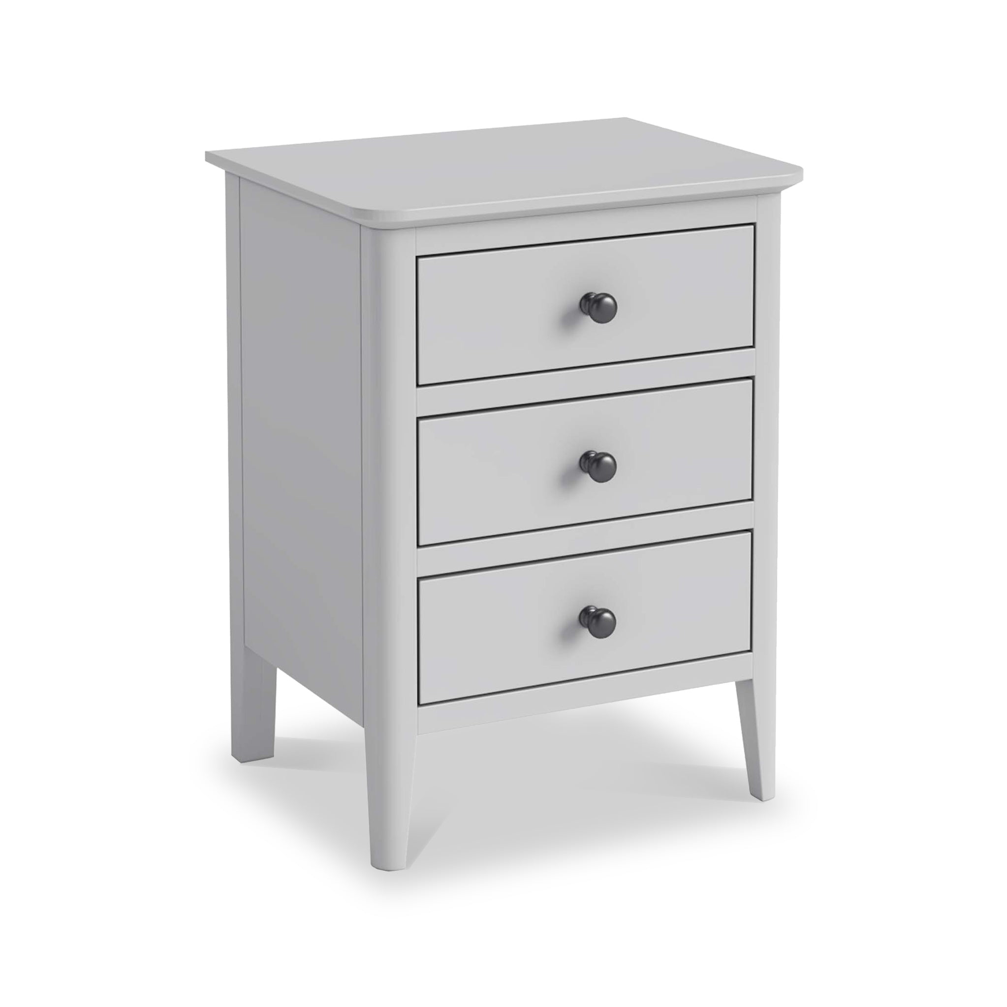 Elgin Light Grey Wooden 3 Drawer Bedside Table | Roseland – Roseland ...