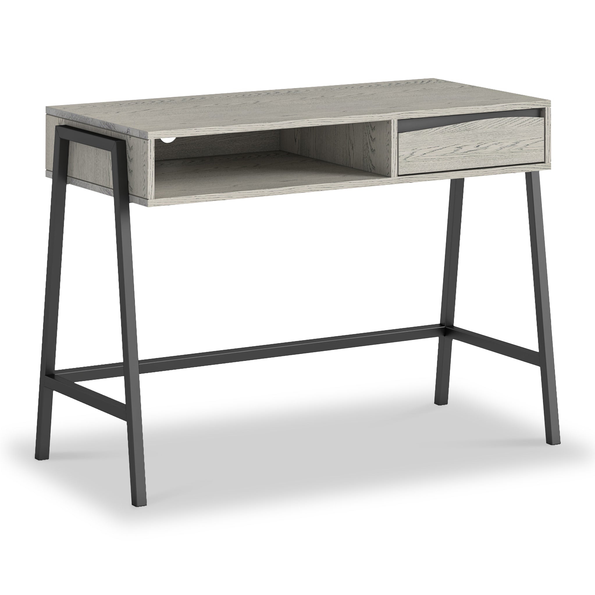 Soho Industrial Oak Metal 1 Drawer Desk Roseland