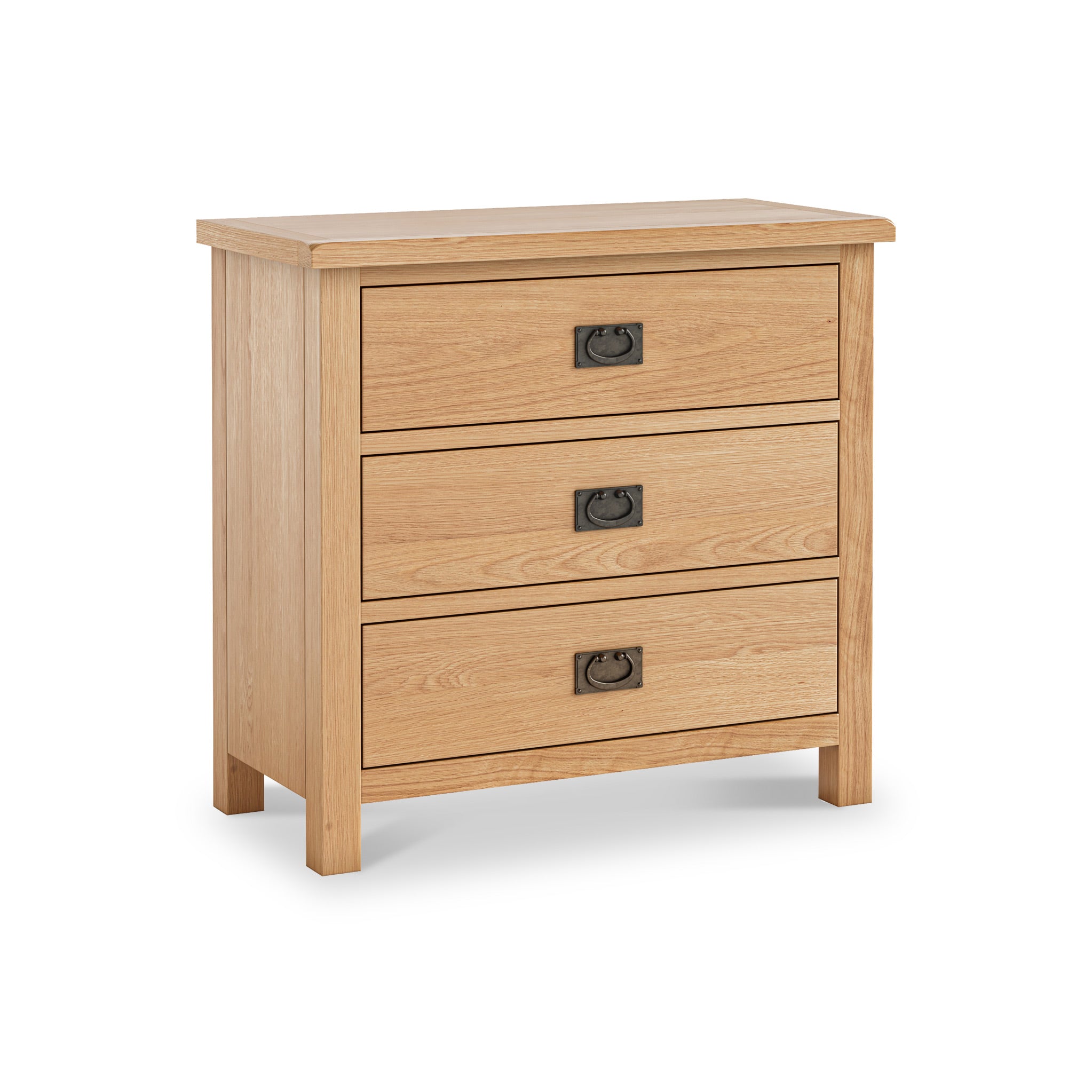 Albury Oak Wide Wooden Chest Of 3 Drawers