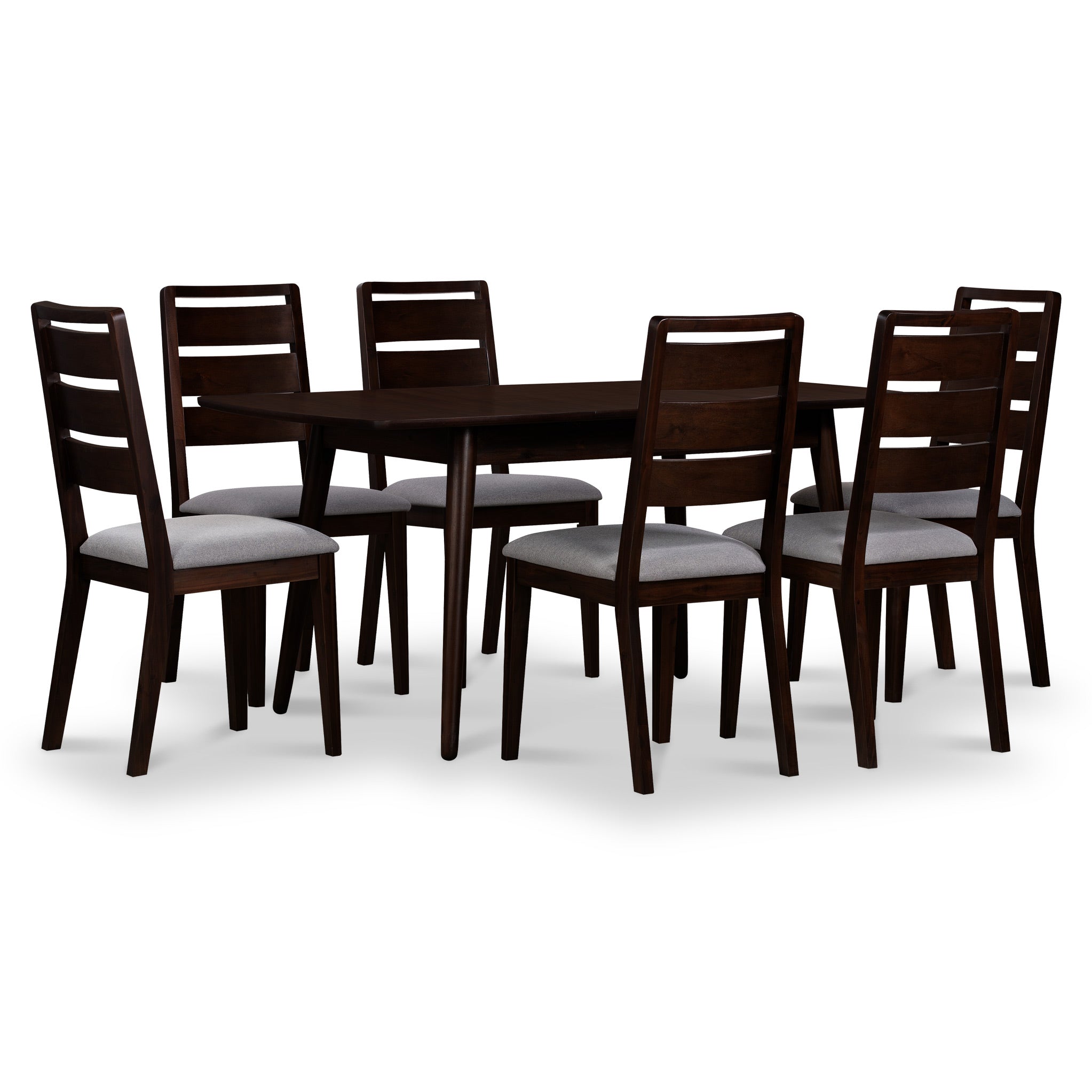 Oskar Walnut Extending Dining Table Set For 6 Roseland