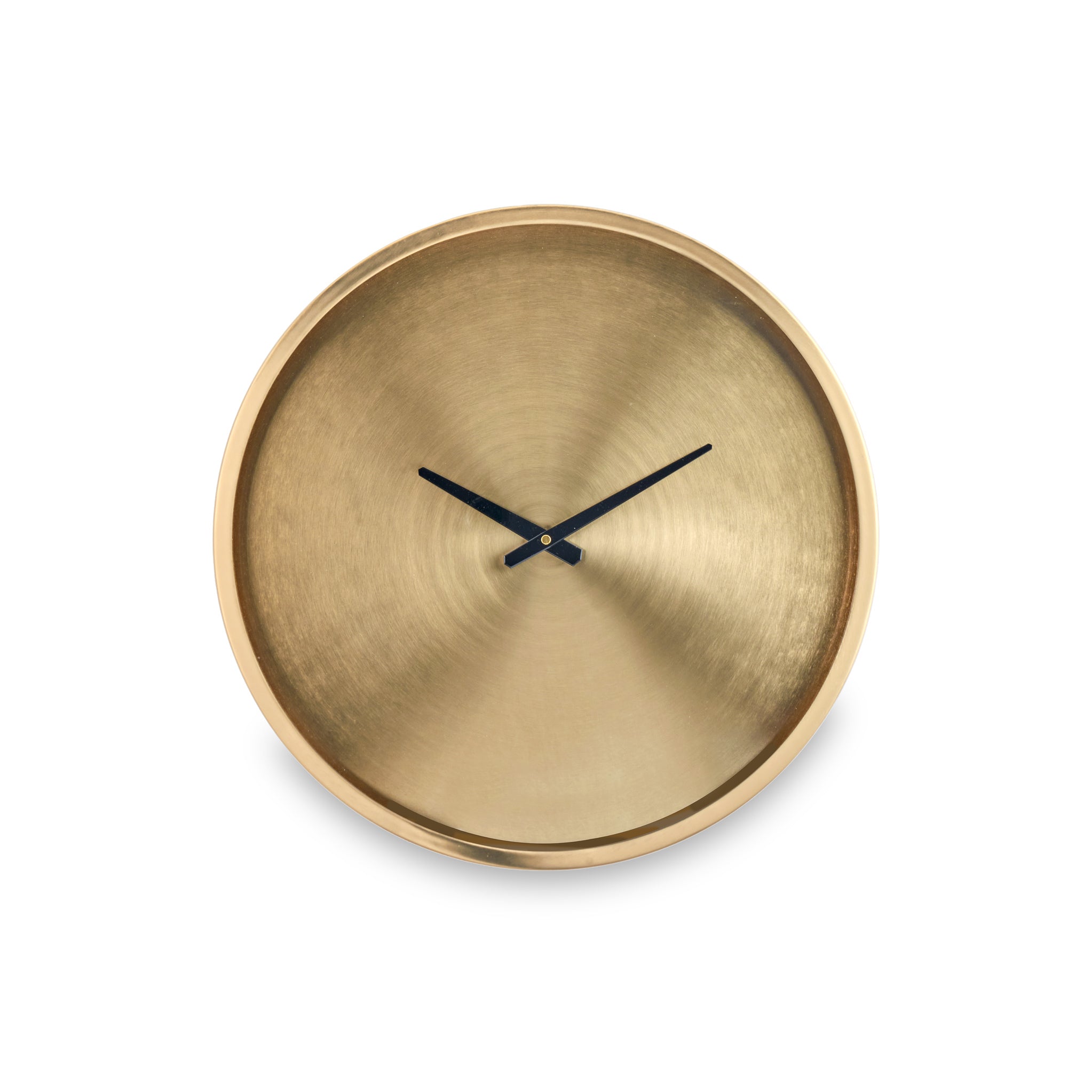 Brushed Antique Brass Faceless Round Wall Clock For Living Room