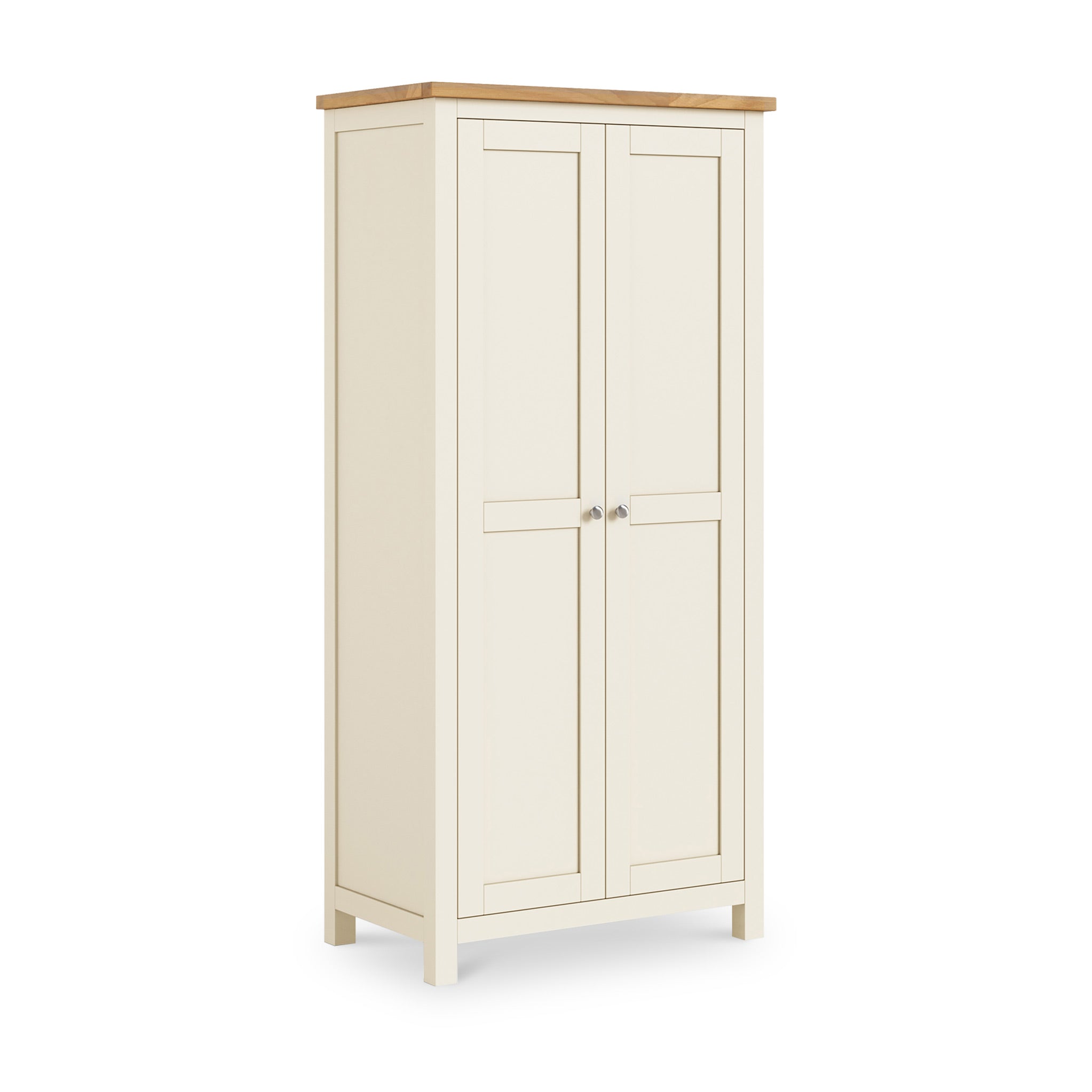 Farrow Full Hanging Double Wardrobe With Shelf Grey White More