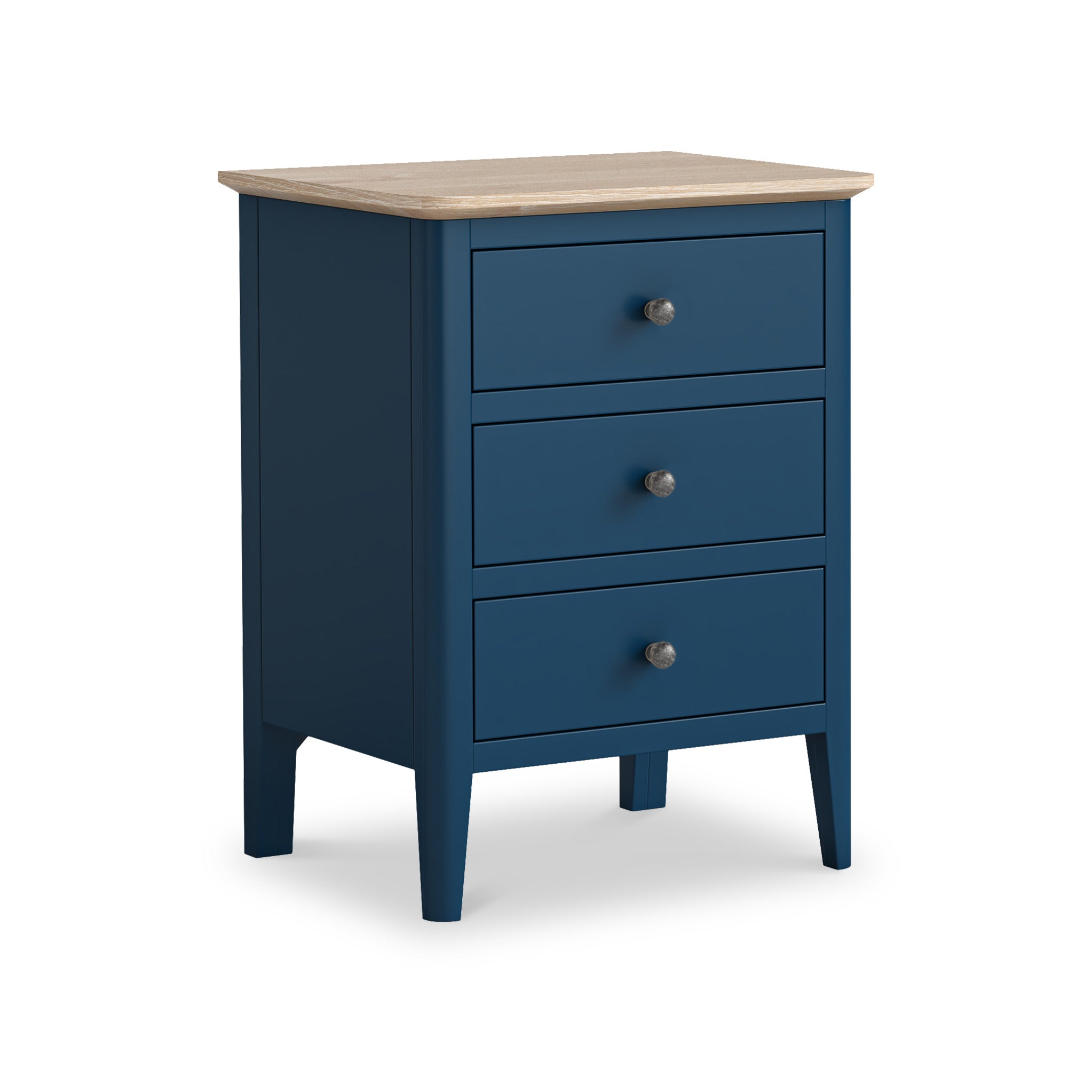 Penrose Mid Century Modern Bedside Table Navy Coconut Roseland