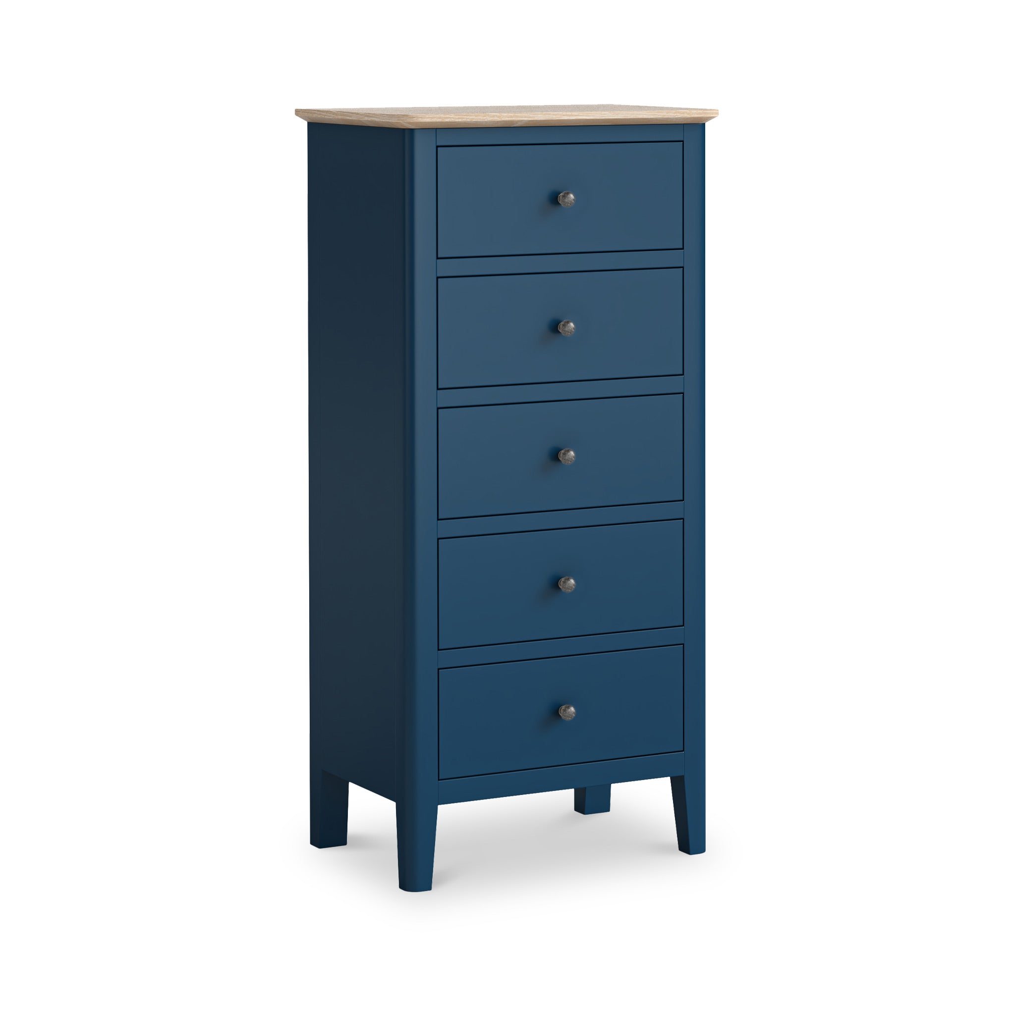 Penrose Mid Century Modern Tallboy Chest Of Drawers Navy Coconut